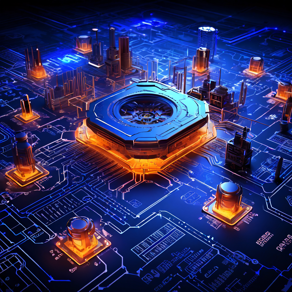 사용자 지정 규칙 세트의 핵심 원칙과 구성 요소를 시각화한 첨단 기술 청사진 이미지. 복잡한 데이터 처리 알고리즘이 서로 맞물려 작동하는 기어와 논리 회로처럼 표현되어 자동화 시스템의 작동 원리를 설명합니다.