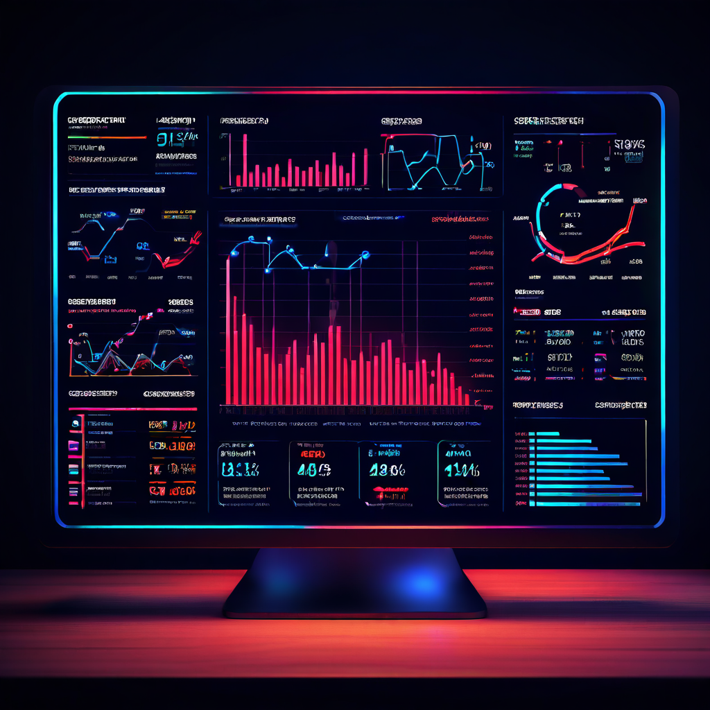 시스템 성능 최적화를 위해 디지털 대시보드에서 CPU와 RAM 리소스 요구사항을 데이터 그래프로 정량 분석하는 화면을 설명하는 그림.