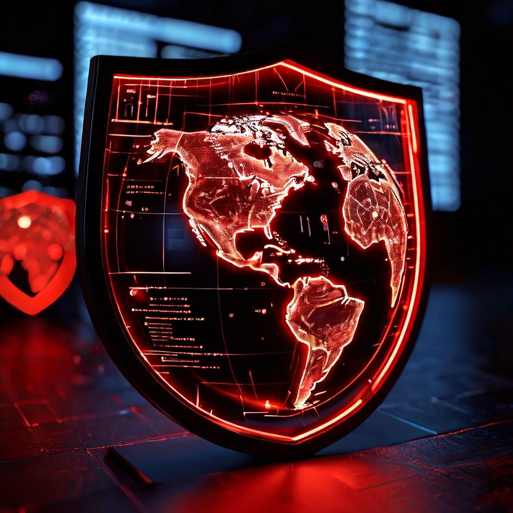 ISO 27001 디지털 방패가 상호 연결된 글로벌 데이터를 안전하게 보호하는 이미지