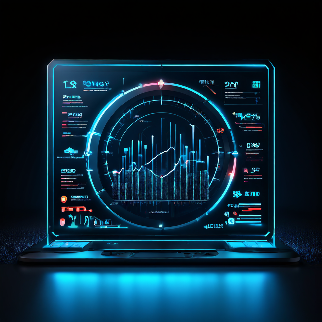 미래형 데이터 분석 대시보드에서 나온 정보가 화살표로 연결되어, 금이 간 디지털 방패의 보안 취약점을 가리키며 데이터 기반 모의 해킹 테스트의 중요성을 시각적으로 설명하는 이미지.