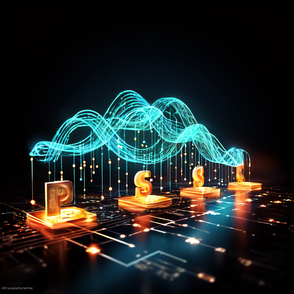 금융 정보 플랫폼 Tipster가 데이터 노드에서 핵심 정보를 제공하며 투자 자금이 집중되는 모습을 상징적으로 표현한 개념 이미지입니다.