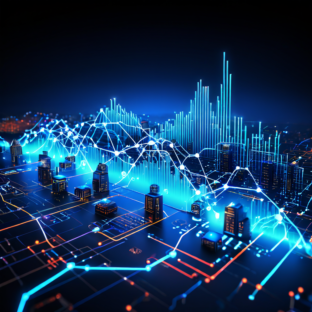 전략적 기어와 상승하는 추세선 아래 연결된 노드와 성장하는 그래프로 높은 사용자 유지율을 가진 번성하는 디지털 커뮤니티의 활발한 상호작용과 성장을 시각화한 개념도입니다.