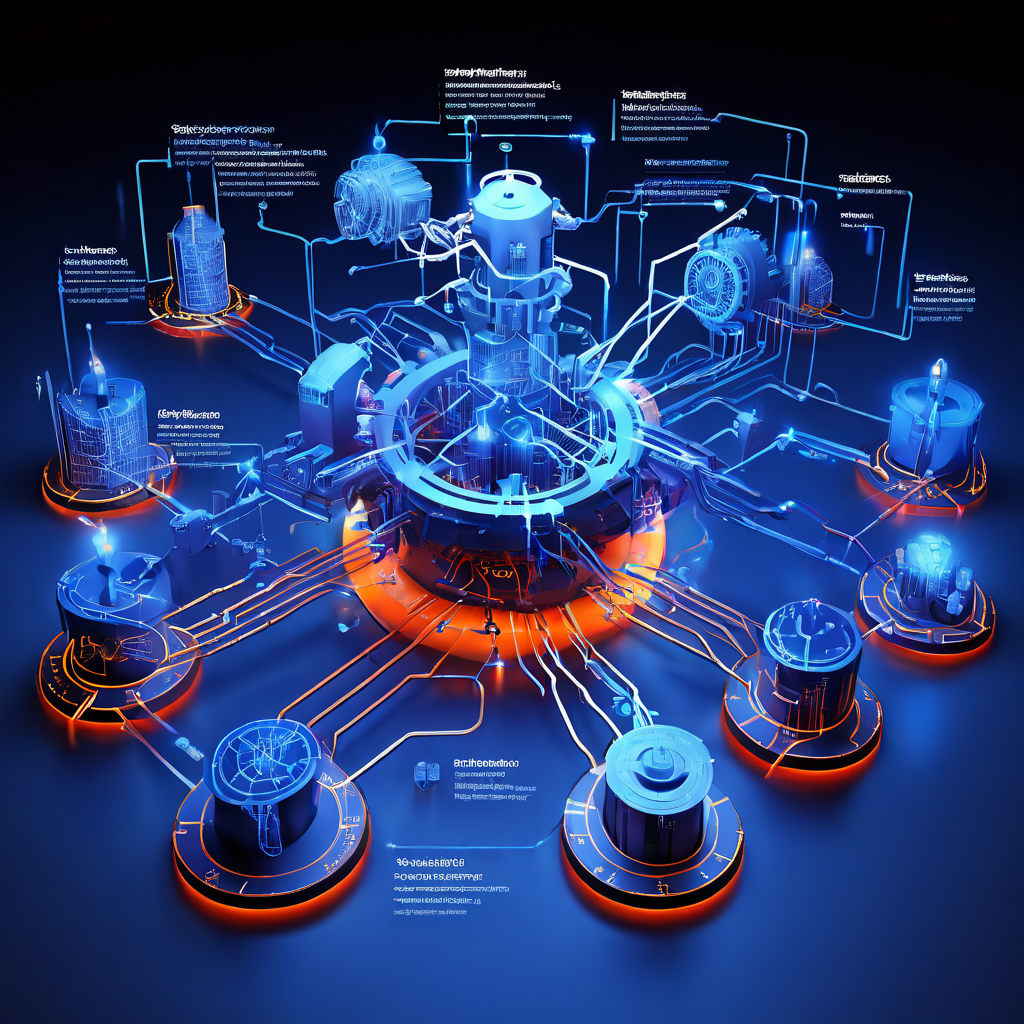 보상 시스템의 상호 연결된 여러 기어와 노드가 단일 통합 지점으로 합쳐지는 복잡한 3D 플로우차트를 상세히 묘사한 다이어그램입니다.