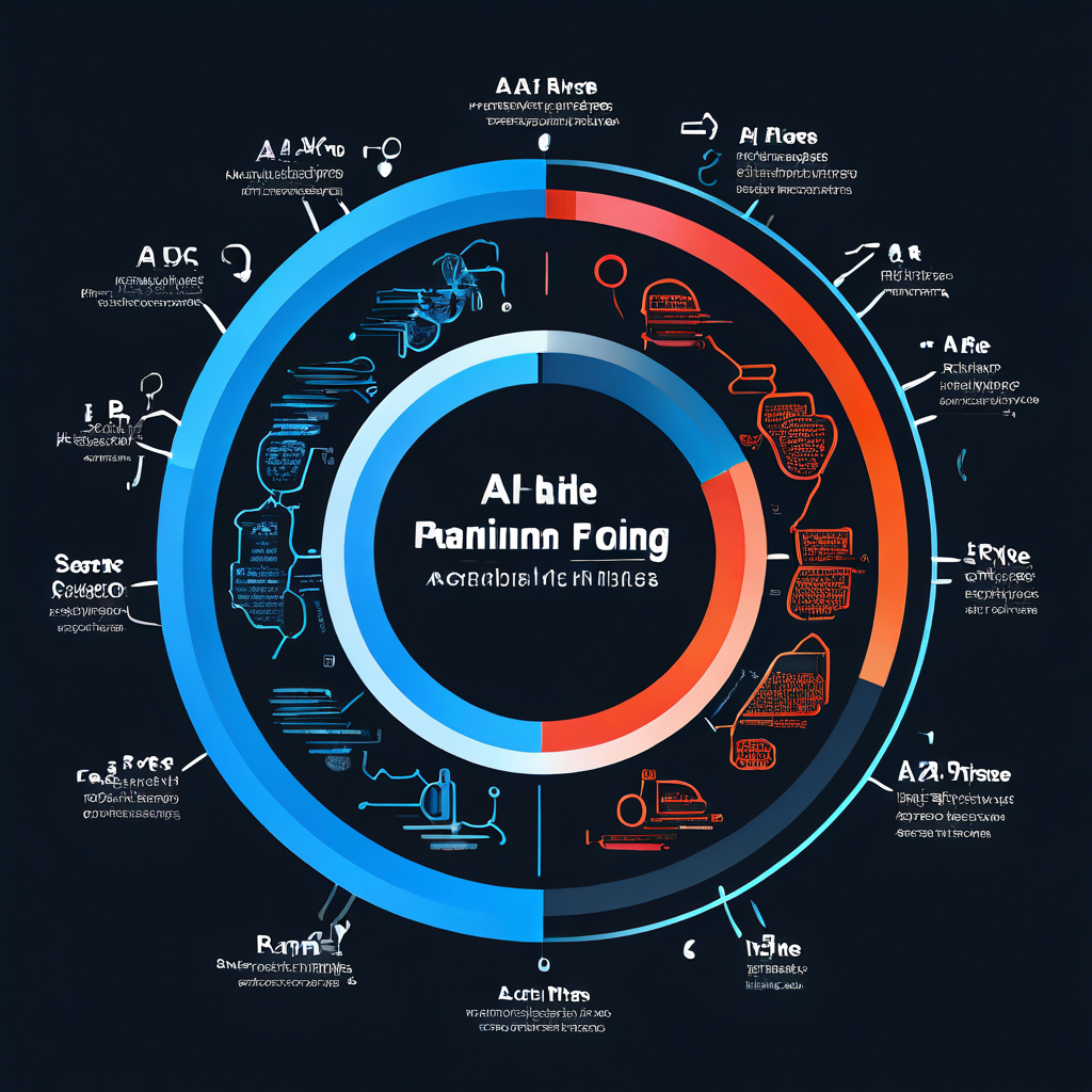 A/B 테스트의 핵심 사이클인 계획 수립, 테스트 실행, 데이터 분석, 그리고 인사이트를 다음 계획에 반영하는 지속적인 개선 과정을 순환형 플로차트로 도식화한 이미지입니다.