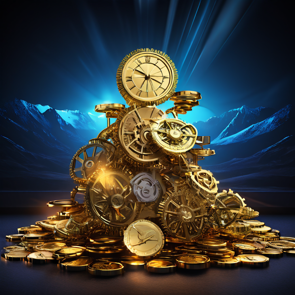 직접 자금 조달을 의미하는 금화 더미와 잠재적 기회 손실을 상징하는 복잡한 기어들이 저울 위에서 균형을 맞추는 개념적 이미지로, 자본 조달 방식에 따른 전략적 선택의 중요성을 시각화합니다.