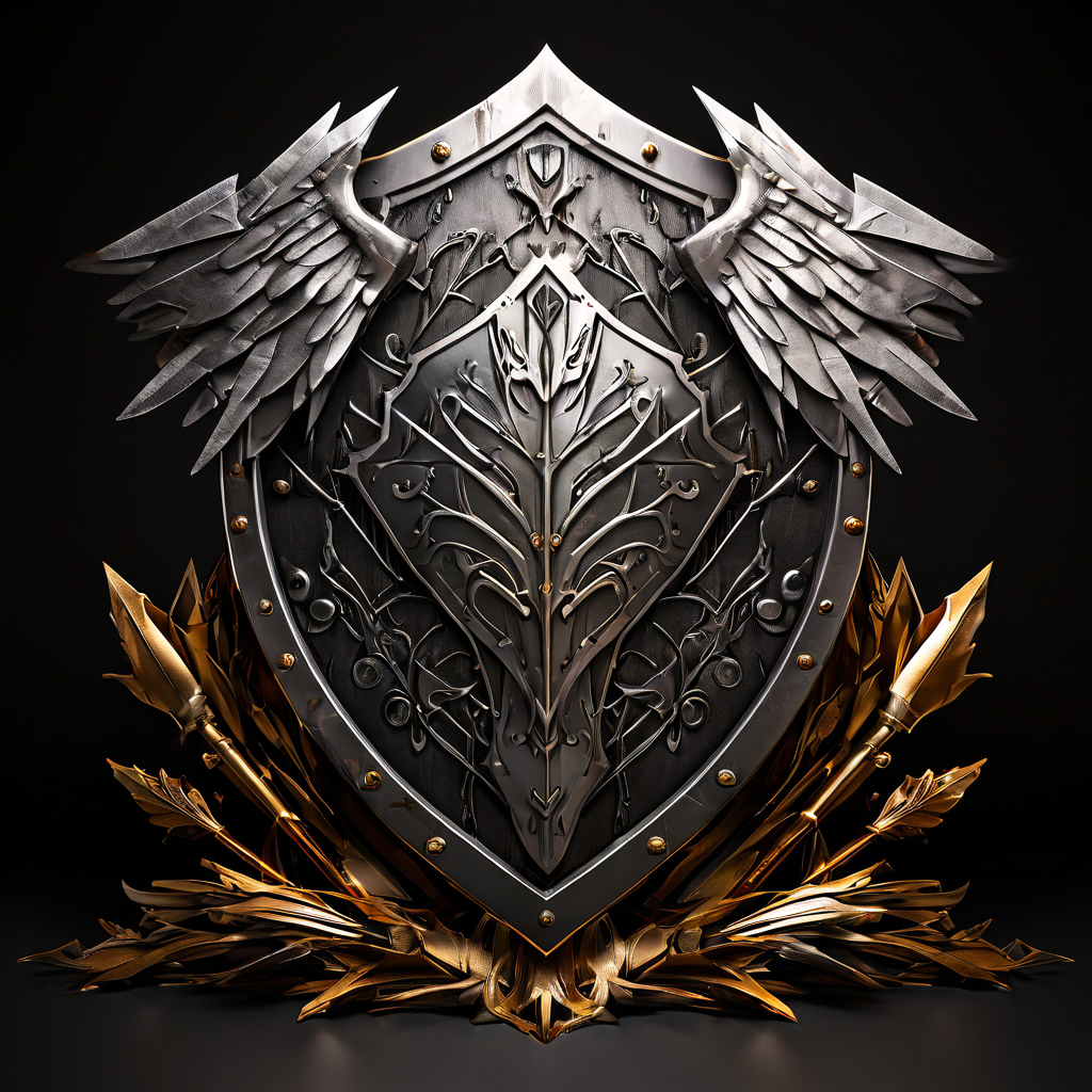 기업이 법적 서류로 구성된 방패를 사용하여 비난과 대중의 비판 화살을 막아내는 모습을 상징적으로 표현한 이미지입니다.