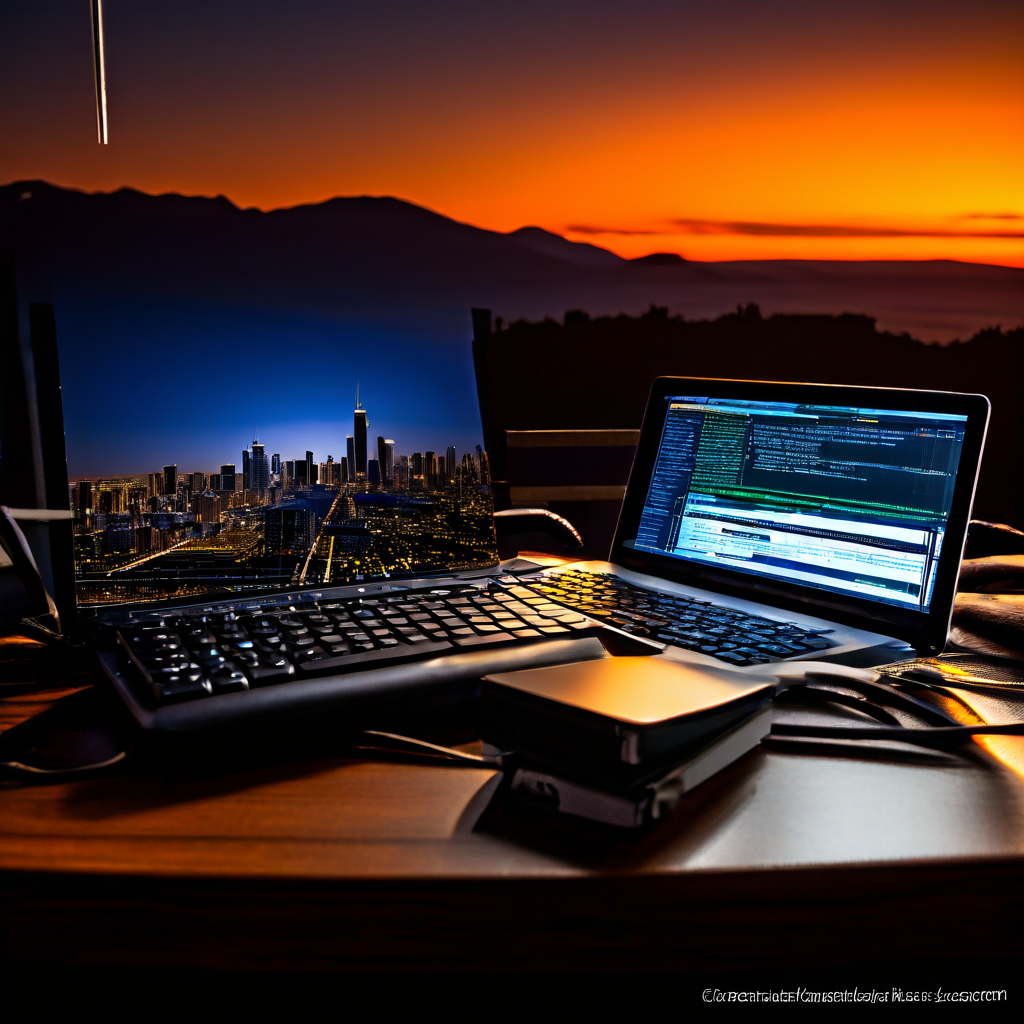 A professional editorial photograph showing a casino table scene with a laptop, blurred monitoring screens, and scattered playing
