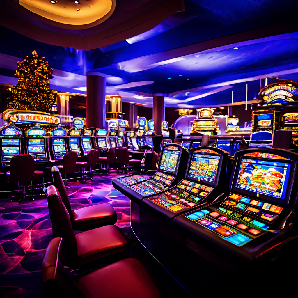 A photorealistic editorial photograph of a casino surveillance room with a blurred laptop screen and monitoring desks, focusing on