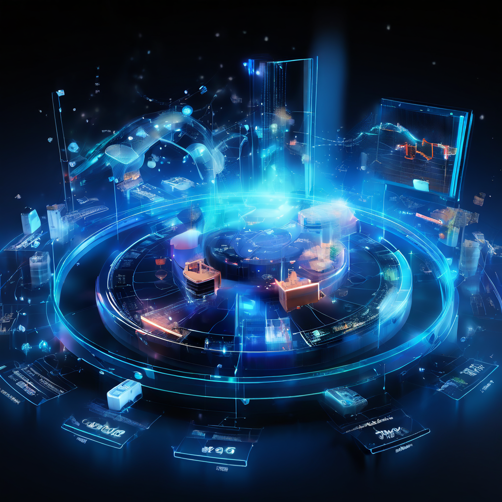 Abstract digital platform visualization showing secure cloud data flow and operator monitoring layers for a premium online...