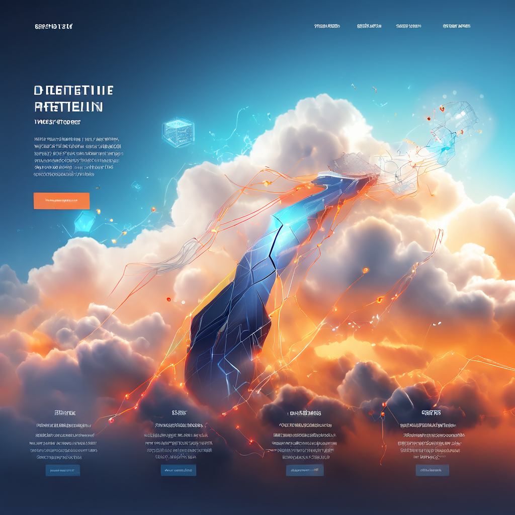 Search query spikes visualized as data flow across a premium cloud and fintech platform dashboard.